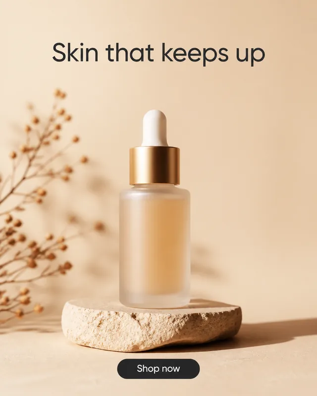 A 4:5 skincare advertisement generated from a one-line brief